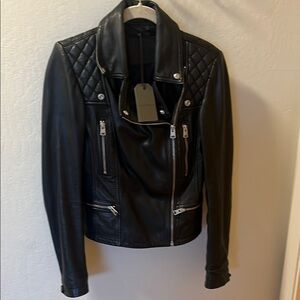 Black Quilted Leather Jacket